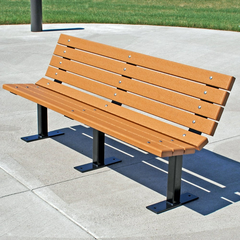 Jayhawk Plastics Contour Recycled Plastic Commercial Park Bench