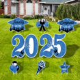 thumbnail image 1 of Letreros de graduación para patio, clase 2025, decorados en azul, 1 of 7