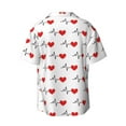 thumbnail image 4 of Goofa Heartbeat Symbol Printed Men's Casual Short-sleeved Shirt,Lightweight Breathable Button-down,Summer Casual men's top,Versatile Fashion shirt-3X-Large, 4 of 7