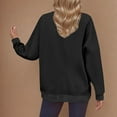 thumbnail image 7 of Women Oversized Crew Neck Sweatshirt Cozy Plain Pullover Sweater Drop Shoulder Long Sleeve Fall Casual Jumpers (XL, Black), 7 of 7