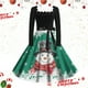thumbnail image 1 of Vestido Informal Retro Con Cordones y Cuello Cuadrado de Manga Larga Con Estampado Navideño Para Mujer, Otoño E Invierno (6), 1 of 3