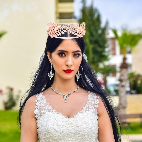 MERRYHAPY 1Ud Rosa Para Novia Con De Hojas Para Un Look Exclusivo