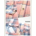 thumbnail image 5 of EVALESS Plus Size Jackets for Women Plaid Shirt Long Sleeve Flannel Button Down Shacket Hooded Jackets Warm Coat Pink XL, 5 of 8
