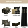 thumbnail image 3 of Nanshing Markus 9 Piece Traditional Damask Comforter Set, Black Gold, California King, 3 of 10