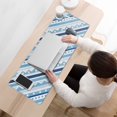 thumbnail image 3 of Long Mouse Pads for Desk,Blue Geometric Stripe Pattern Desk Mats on Top Of Desks, Desk Mouse Pad Extra Large with 3mm Non-Slip Base and Stitched Edge for Gaming,Office,Work,Home 31.5"x11.8", 3 of 6