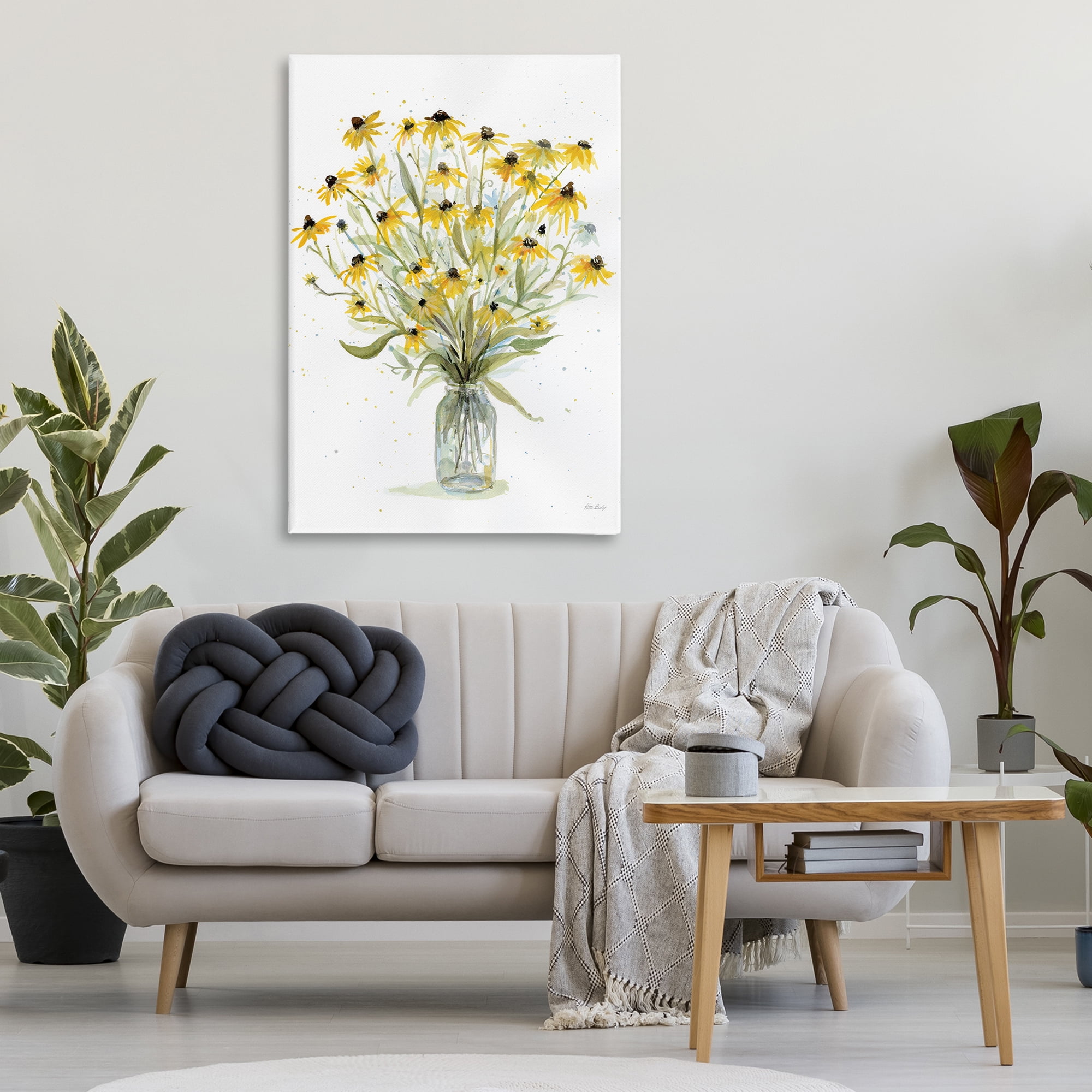 Stupell Industries Black-Eyed Susans Botanical & Floral Painting Gallery Wrapped Canvas Art Print Wall Art, 30 x 45