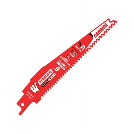 UPC: 0008925138648 | Diablo Demo Demon 6 in. Carbide Reciprocating Saw Blade 6/9 TPI 1 each