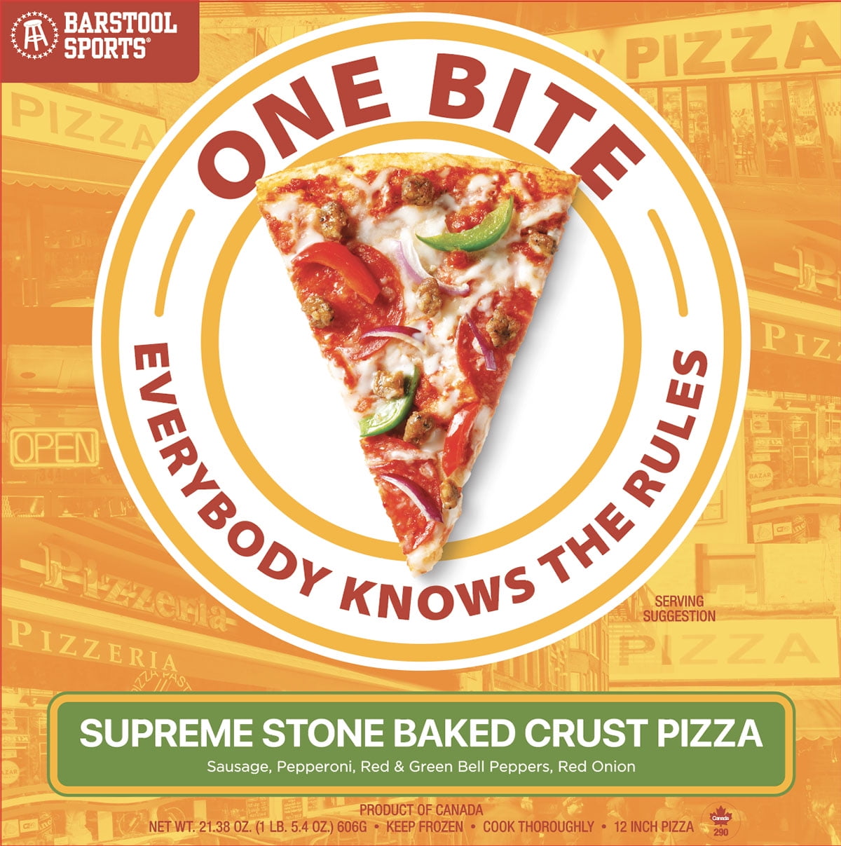 Barstool Sports One Bite Supreme Frozen Pizza 12" 21.38 oz
