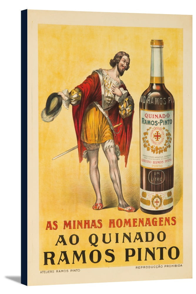 Ramos Pinto Vintage Poster Brazil (12x18 Gallery Wrapped Stretched