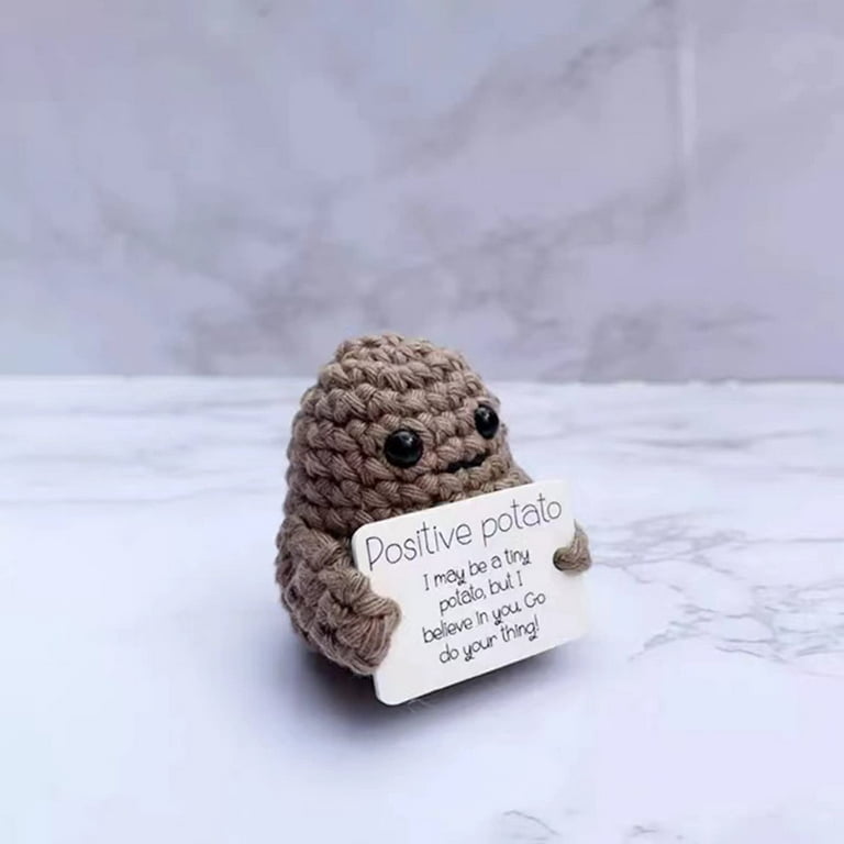 Inspired Toy Gifts with Positivity Affirmation Card Cute Positive Poo  Knitted Doll for Office Xmas Holiday Party Home Decor