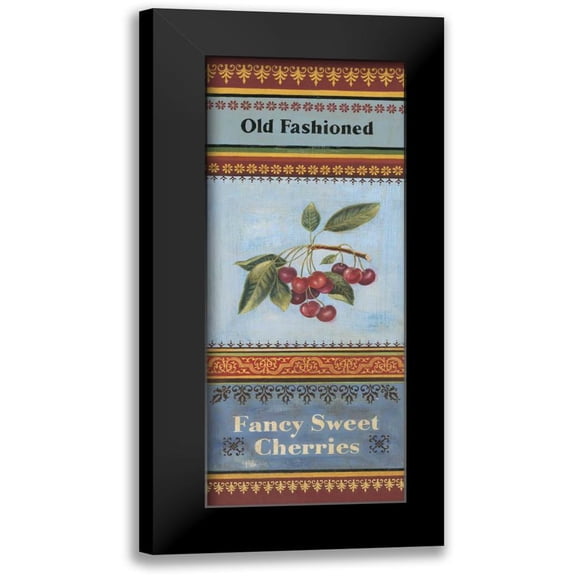 Poloson, Kimberly 8x14 Black Modern Framed Museum Art Print Titled - Fancy Cherries