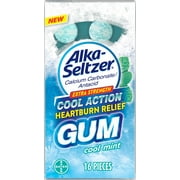 Alka-Seltzer Heartburn Relief Gum | Extra Strength Cool Mint | 16ct (Pack of 2)