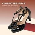 thumbnail image 5 of Chase & Chloe Women's Pepper Mary Janes - Vintage Cutout Low Kitten Heels Retro T Strap Pumps, 5 of 5