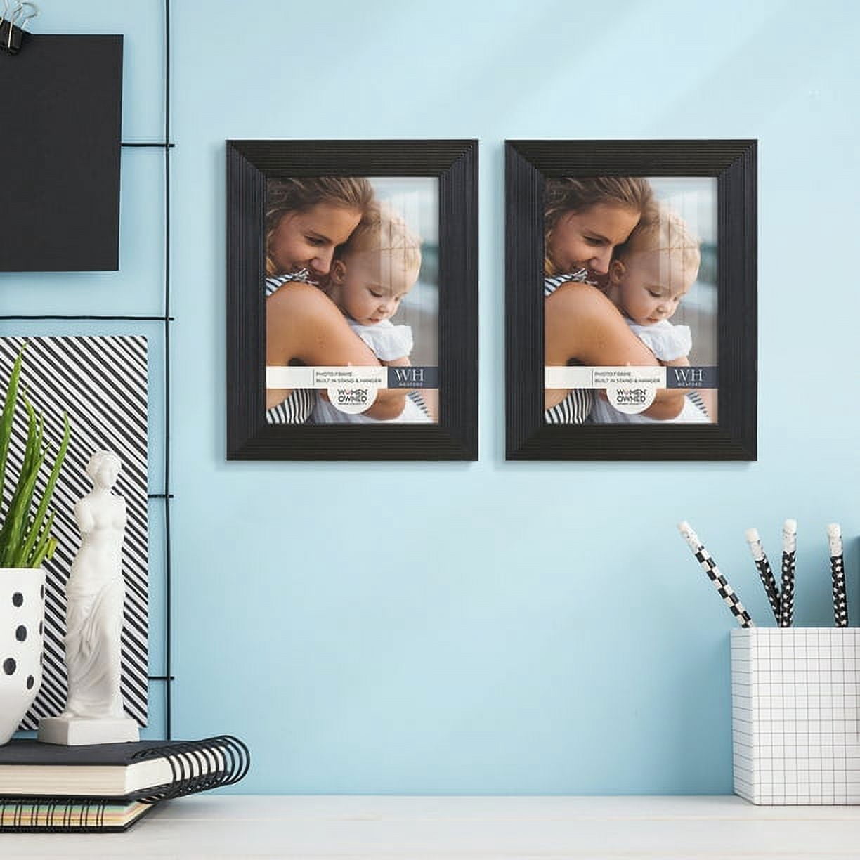 Grooved 3.5 in. x 5 in. Black Picture Frame (Set of 2)