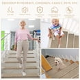 thumbnail image 3 of YEERSWAG Non Silp 15pcs Stair Treads for Wooden Steps 30x9.5 inch Carpet Edging Stair Rugs Mat Stair Runner for Kids and Dogs,Light Apricot, Bullnose, 3 of 9