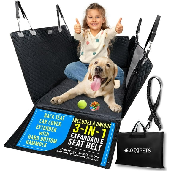 Hard Bottom Back Seat Cover for Dogs Rear Seat Protector for Dogs Car Dog Hammock Dog Bed for Car Back Seat