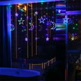 thumbnail image 2 of Viworld LED Star Moon Lamp Fairy Curtain String Lights Garland Christmas Lights Decor for Room Home Wedding Party Window Decor, 2 of 4