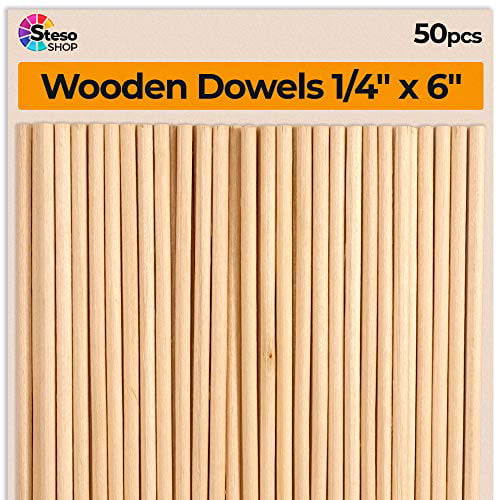HongBoom 300PCS Wooden Dowels 8 x 40mm Hardwood Dowels Pins Wood Grooved Plugs for Professional Carpenters DIY and Craft Projects 