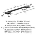 thumbnail image 4 of Amerock Cityscape 6-5/16 inch (160mm) Center-to-Center Matte Black Cabinet Pull - 10 Pack, 4 of 5