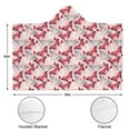 thumbnail image 3 of Wearable Blanket,Pink Butterfly Red White Wing Pattern Hooded Wearable Flannel Blanket for Adults & Teens,Winter Poncho Shawl Wrap Cape Cozy Anti-Pill,60"x80", 3 of 5