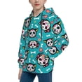 thumbnail image 2 of Fotbe Cartoon Dog And Cat Pattern Youth Pullover Hooded Sweatshirt, Boys Hoodie, Kangaroo Pocket Hoodie for Kids Girls -X-Large, 2 of 6