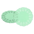 thumbnail image 1 of 100 piezas de servilletas de papel, servilletas de papel de encaje de 4.5 pulgadas, manteles desechables de papel verdes, 1 of 7
