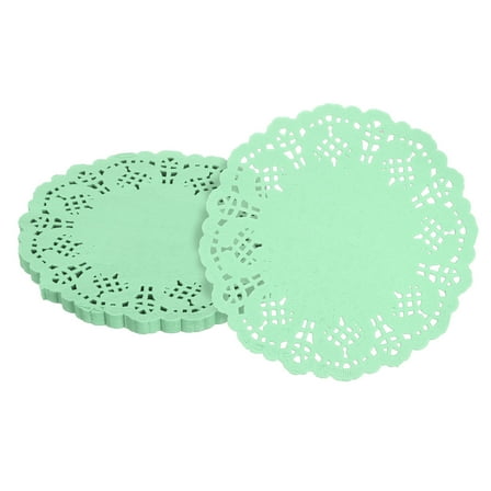 100pcs Paper Doilies, 4.5 Inch Lace Paper Doilies, Disposable Paper Placemats Green