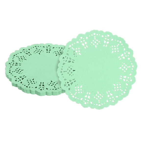 100pcs Paper Doilies, 4.5 Inch Lace Paper Doilies, Disposable Paper Placemats Green