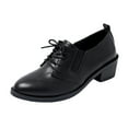 thumbnail image 2 of Viluyesy Womens Oxford Shoes, Pointed Toe Lace-Up Chunky Heels Ladies Casual & Dressy Leather Loafers Black US6, 2 of 9