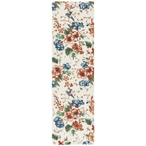 SAFAVIEH Jardin Dorian Floral Runner Rug, Ivory/Orange, 2'3" x 8'