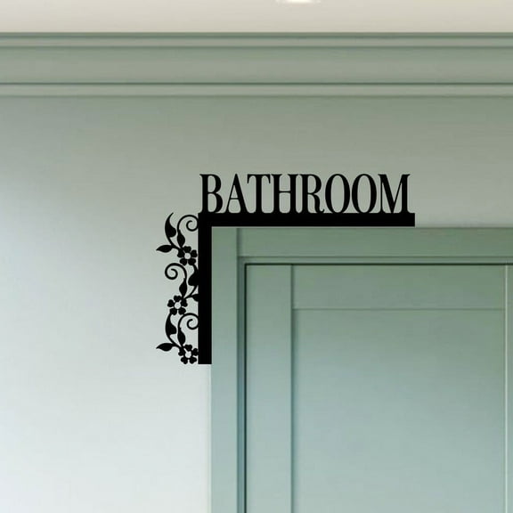 Handmadetneonsign Bathroom Door Corner Sign, Bathroom Metal Door Topper, House Wall Decor 53105