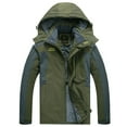 thumbnail image 2 of LSLJS Mens Manteau d'Hiver Épais en Velours à Capuche Protection contre le Vent Extérieur (Vert Armée, XXXXXL), 2 of 3