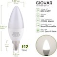 thumbnail image 2 of shiyou-12-Pack LED Celing Fan Light Bulbs 60 Watt, Daylight 5000K, E12 Candelabra Bulb Base Socket, 120V, Type B, Non-Dimmable, 2 of 4