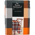 thumbnail image 4 of Serafina Home Pumpkin Orange and Black Plaid Vinyl Flannel Back Tablecloth, 52" x 70", 4 of 5