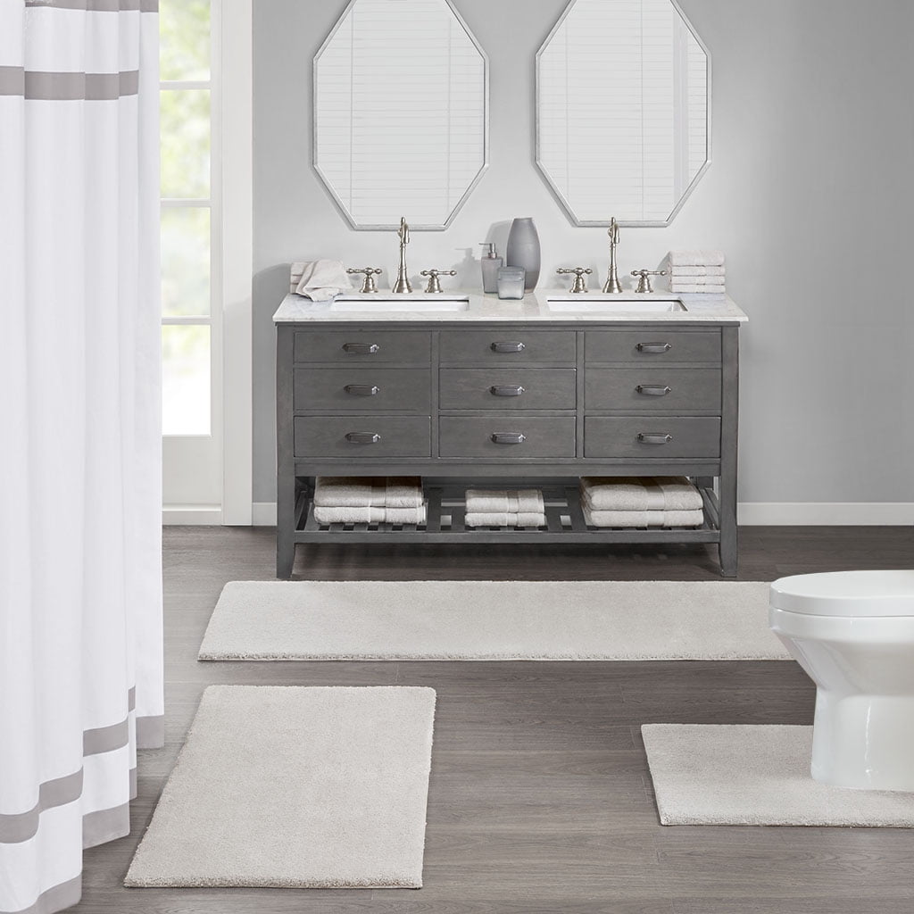 MAYEERTY Soft Polyester Bath Runner Rug, 24" x 72", Taupe