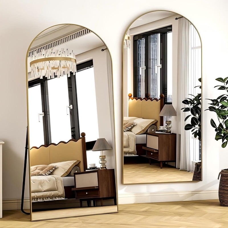 Lumora 71" x 30.3" Arched Full Length Mirror Full Body Mirror, Gold