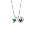thumbnail image 2 of Delight Jewelry Silvertone Mini Enamel Palm Tree Silvertone Script Initial Disc - U - Charm Necklace, 20"+3", 2 of 4