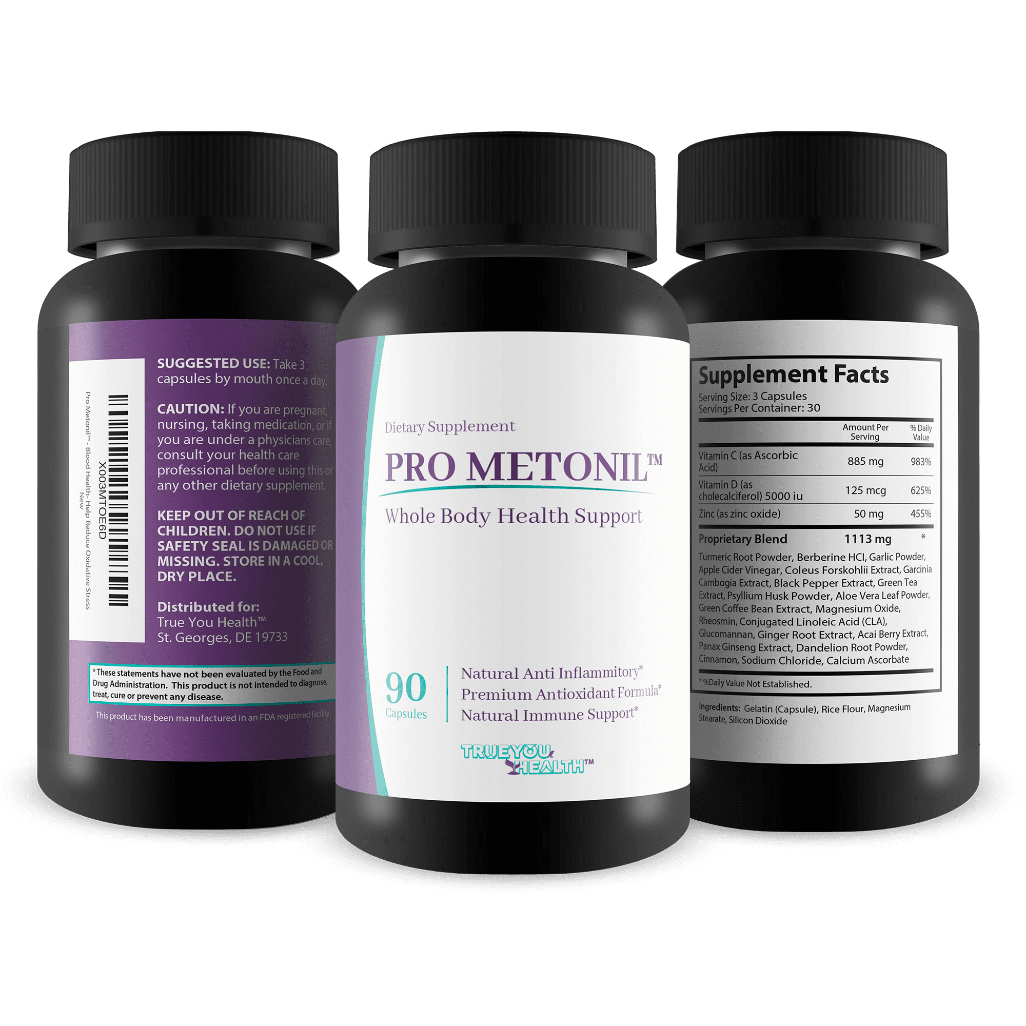 Pro Metonil - Blood Health Supplement - Powerful Whole Body Health Formula - Contains Berberine, Cinnamon, & Zinc - Natural Antioxidant Immune Support - Help Reduce Oxidative Stress