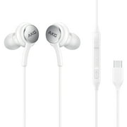 Samsung Galaxy S23 S22 S21 S20 S20+ S20E AKG USB-C Headphones Wired Type C Earbuds OEM Replacement, White