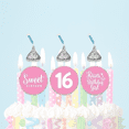 thumbnail image 2 of Chocolate Drop Labels Trio, Fits Hershey's Kisses, Sweet 16 Birthday, Pink, 216-Pack, 2 of 5