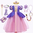 thumbnail image 2 of Vestido de princesa de Disney para niñas, disfraz de Halloween para niños, disfraz de Rapunzel, ropa de Sofía, Vestidos de fiesta de cumpleaños para niños, vestidos de graduación 7-8T (etiqueta 140) Gao Jinjia LED, 2 of 2