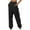 Black, variant on Annhoo Women's Workout Pants Casual Solid Color Elastic Waisted Zipper Pockets Leggings Gym Sports Jogging Sweatpants