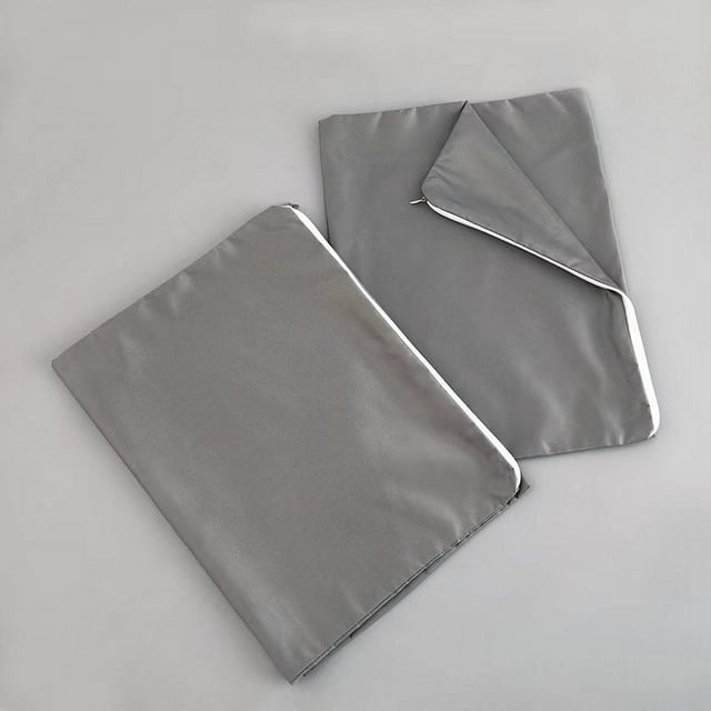 Nvzi 2 fundas de almohada a prueba de polvo, a prueba de fugas, encriptadas y engrosadas, funda de almohada de tela seleccionada de 9,84 x 15,75 pulgadas (gris)