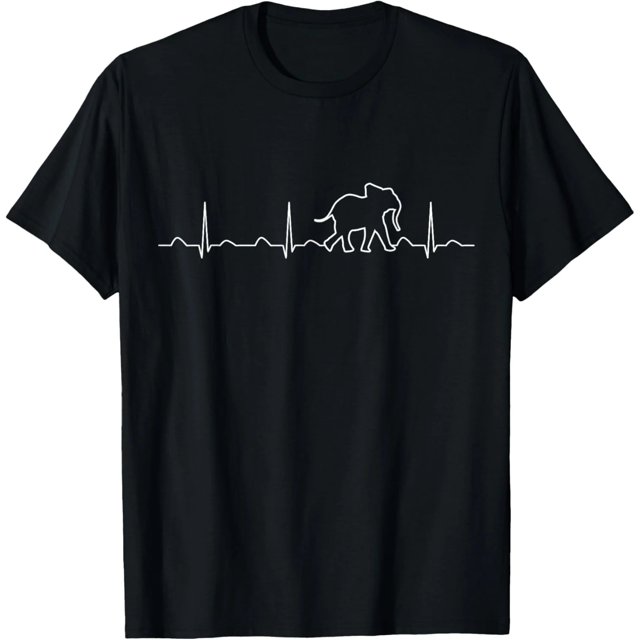 Camiseta de Elefante Bebé con Latido, Regalo Tierno de Animales para Mujer, Talla Extra Grande, Color Negro