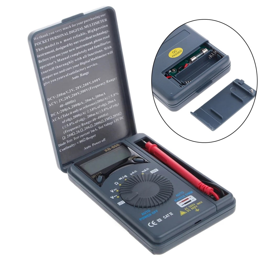 Xb866 Auto Range Lcd Voltmeter Tester Tool Ac/Dc Pocket Digital Multimeter