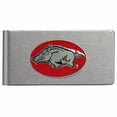 thumbnail image 2 of NCAA Siskiyou Sports Mens Arkansas Razorbacks Brushed Metal Money Clip One Size Team Color, 2 of 3