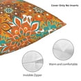 thumbnail image 5 of YFYANG Square Decorative Throw Pillow Case (Without Pillow Insert), Orange Vintage Mandala Pattern Bedroom Sofa Car Cushion Cover, 18"x18", 5 of 9