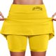 thumbnail image 1 of Falda culotte de talle medio para mujer: cintura elástica, bolsillos laterales, diseño fluido en capas, falda estampada informal para el verano., 1 of 6
