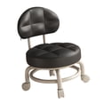 thumbnail image 4 of Siège Bas Roulant Universel Pivotant Roulettes Tabouret de Pédicure Siège Roulant Court Noir, 4 of 9