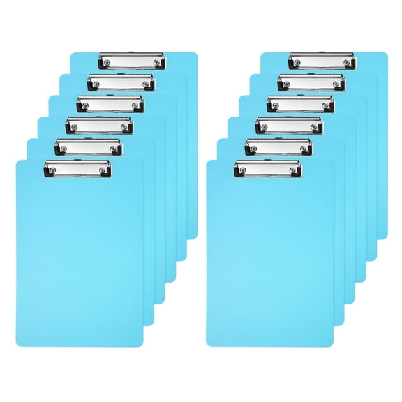 Uxcell 6" x 9" Plastic Clear Hanging Clipboard A5 Transparent Clipboard, Pink,12Pcs